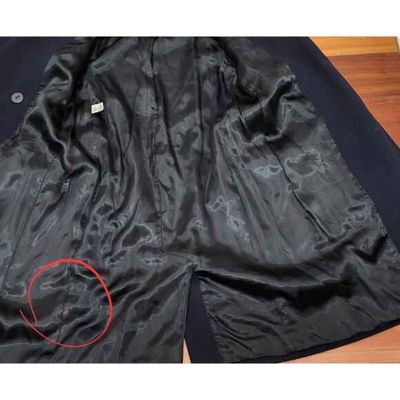 FLEURETTE DOUBLE BREASTED WOOL /Cashmere A-LINE MIDNIGHT LONG JACKET COAT sz 8 - Picture 11 of 16